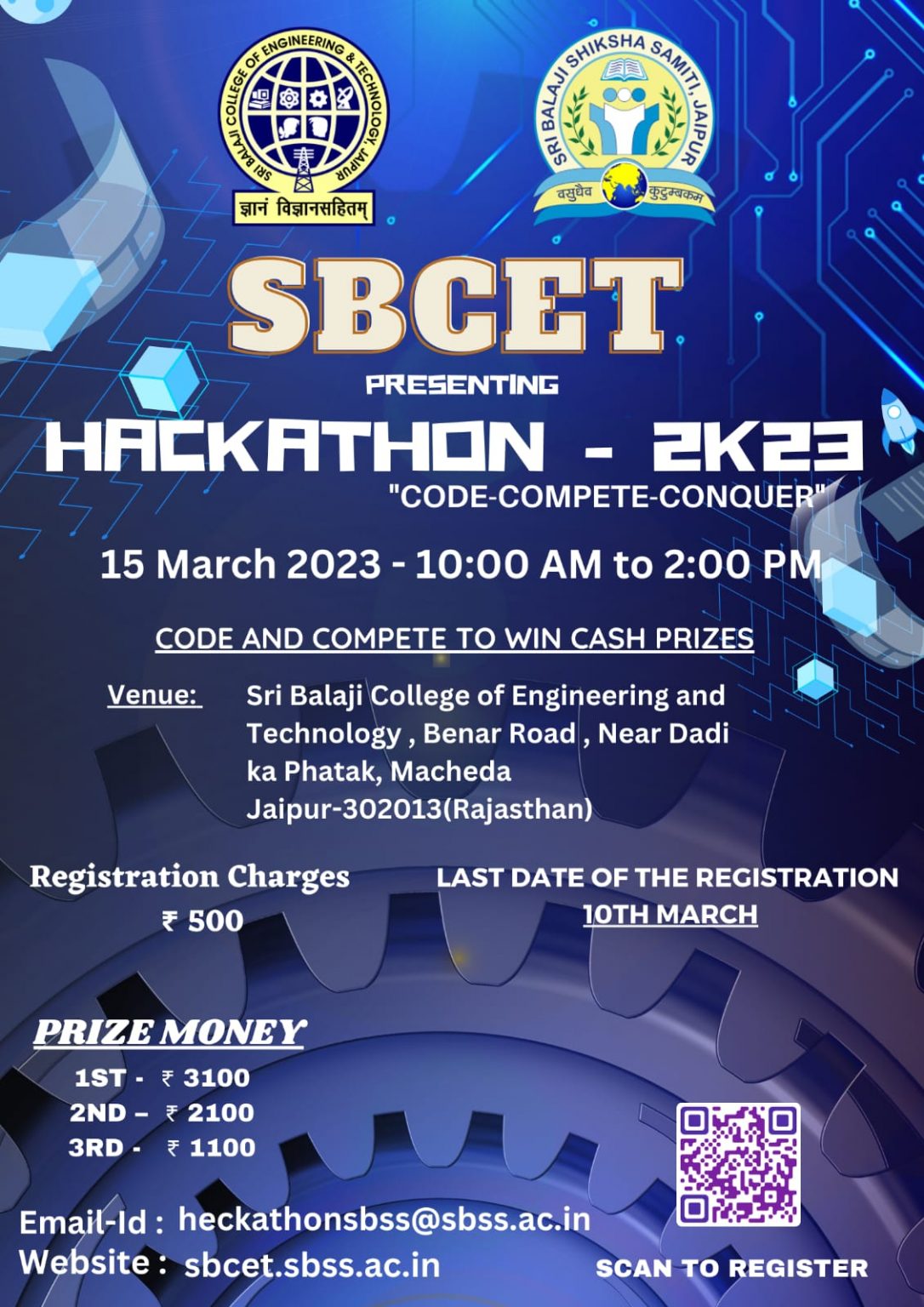 HACKATHON-2K23 – Sri Balaji College Of Engineering & Technology